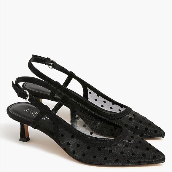 J Crew Mesh slingback heels CA784 - Picture 1 of 3